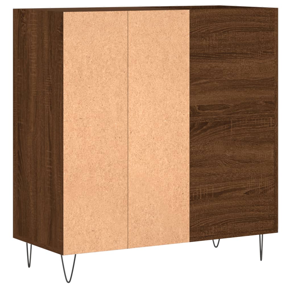 Record Cabinet Brown Oak 84.5x38x89 cm Engineered Wood
